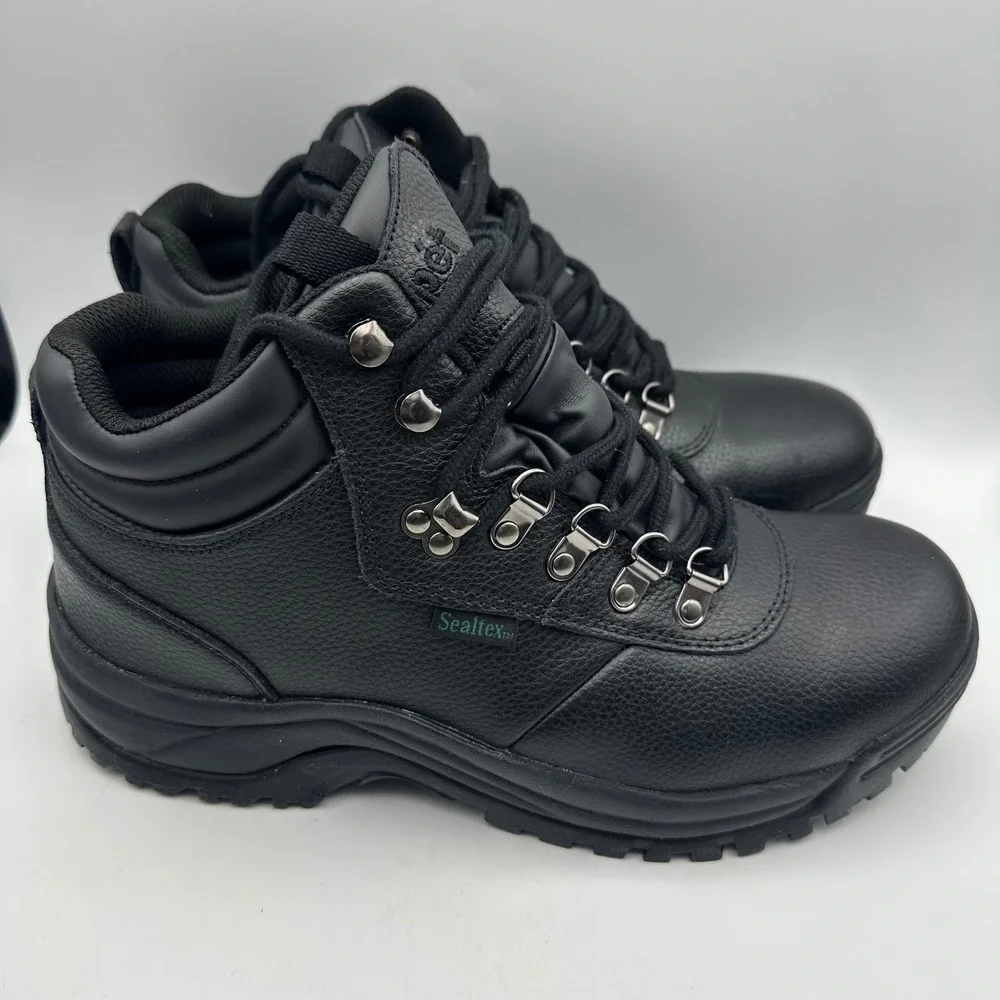 Propet Cliff Walker Men 10 Wide Black Leather Sealtex Waterproof Hiking Boots